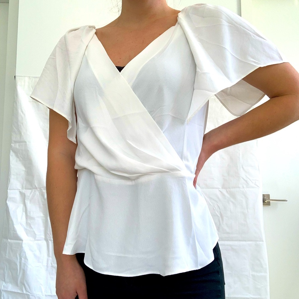 White V Neck Blouse